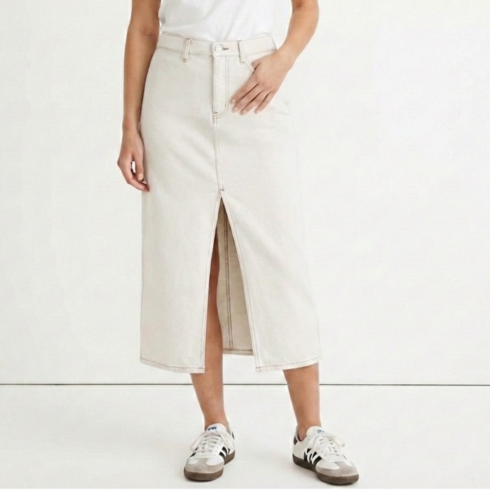 DALA Neat Denim Maxi Skirt - Salt - 31